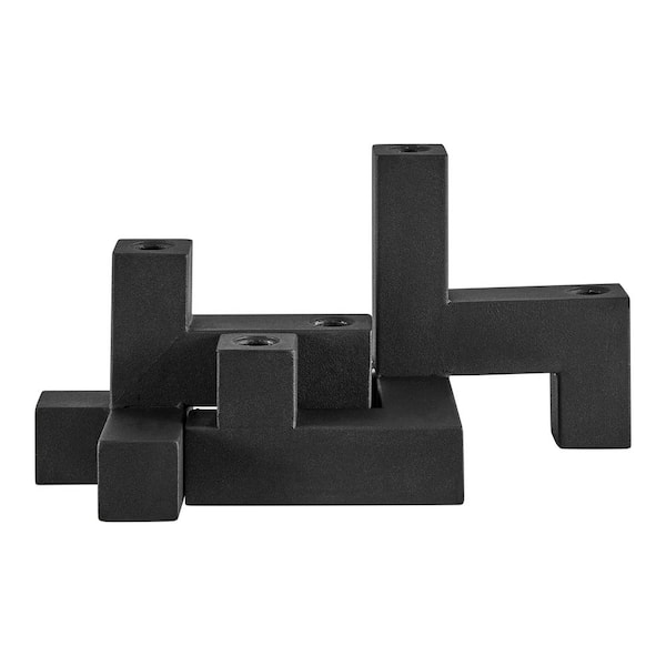 DANYA B Contemporary Black Metal 2-Piece Stacking Candelabra Taper Candle  Holder Set SE3334 - The Home Depot