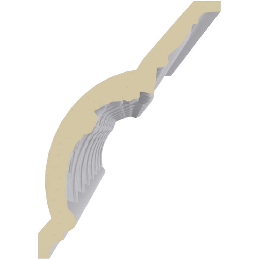 Odessa Leaf Dentil White Polyurethane Crown Moulding, 94.5 in