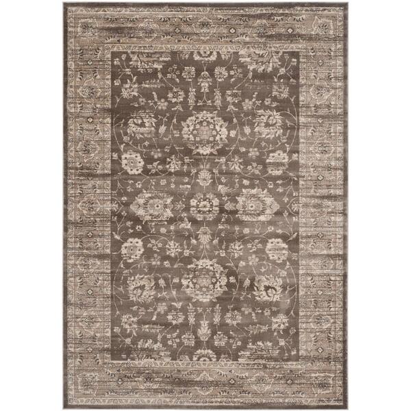 SAFAVIEH Vintage Brown/Ivory 7 ft. x 9 ft. Border Area Rug