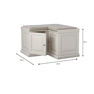 Walker Off-White Corner Storage Bench