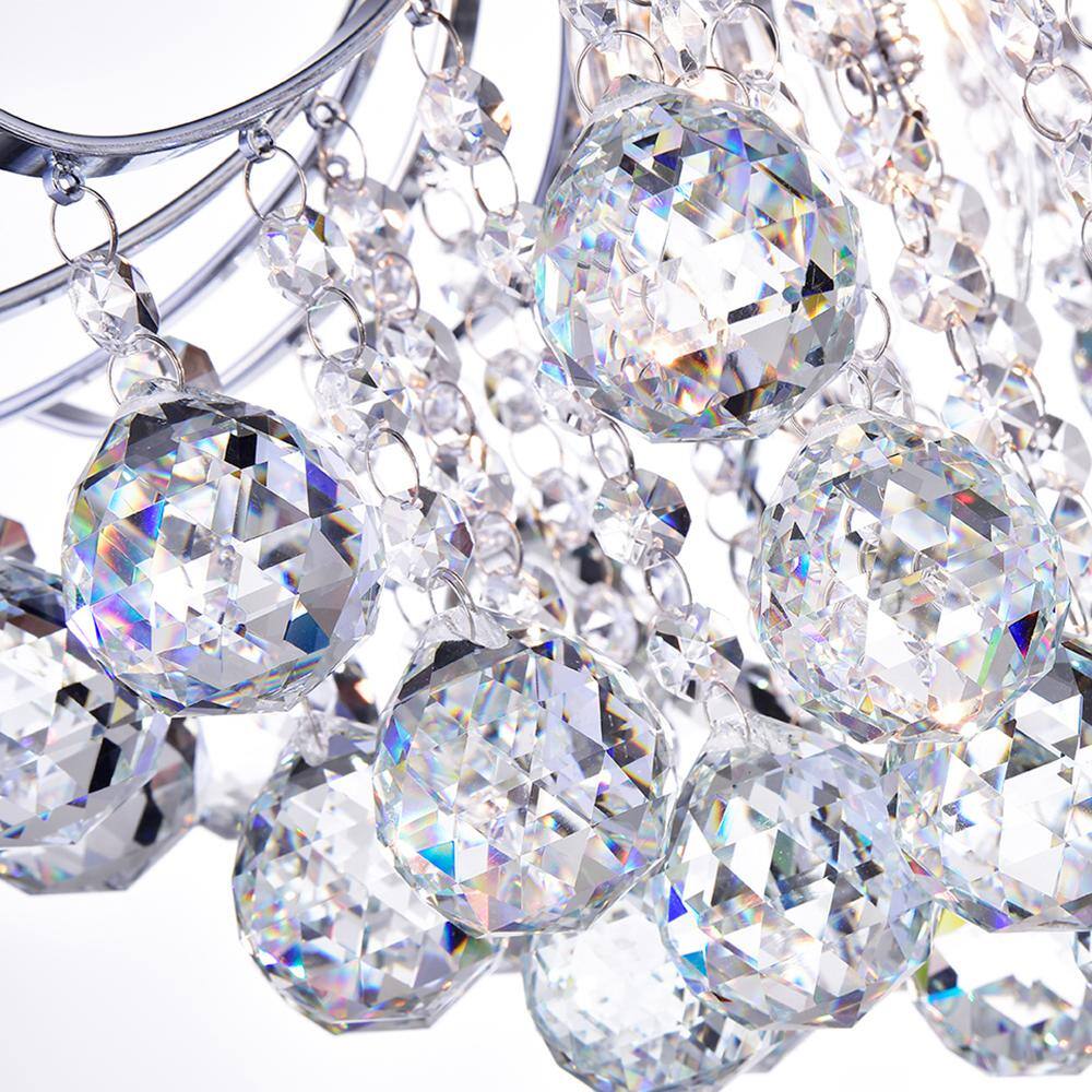 Chrome 15'' Flush Mount Chandelier with Crystals