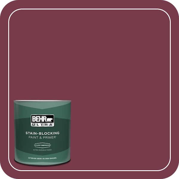 BEHR ULTRA 1 qt. #BIC-51 July Ruby Extra Durable Semi-Gloss Enamel Interior Paint & Primer