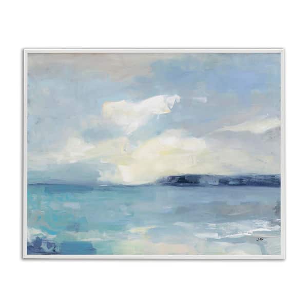 Sunny Peninsula Seascape by Julia Purinton White Framed Nature Giclee Art Print 24 in. x 30 in.