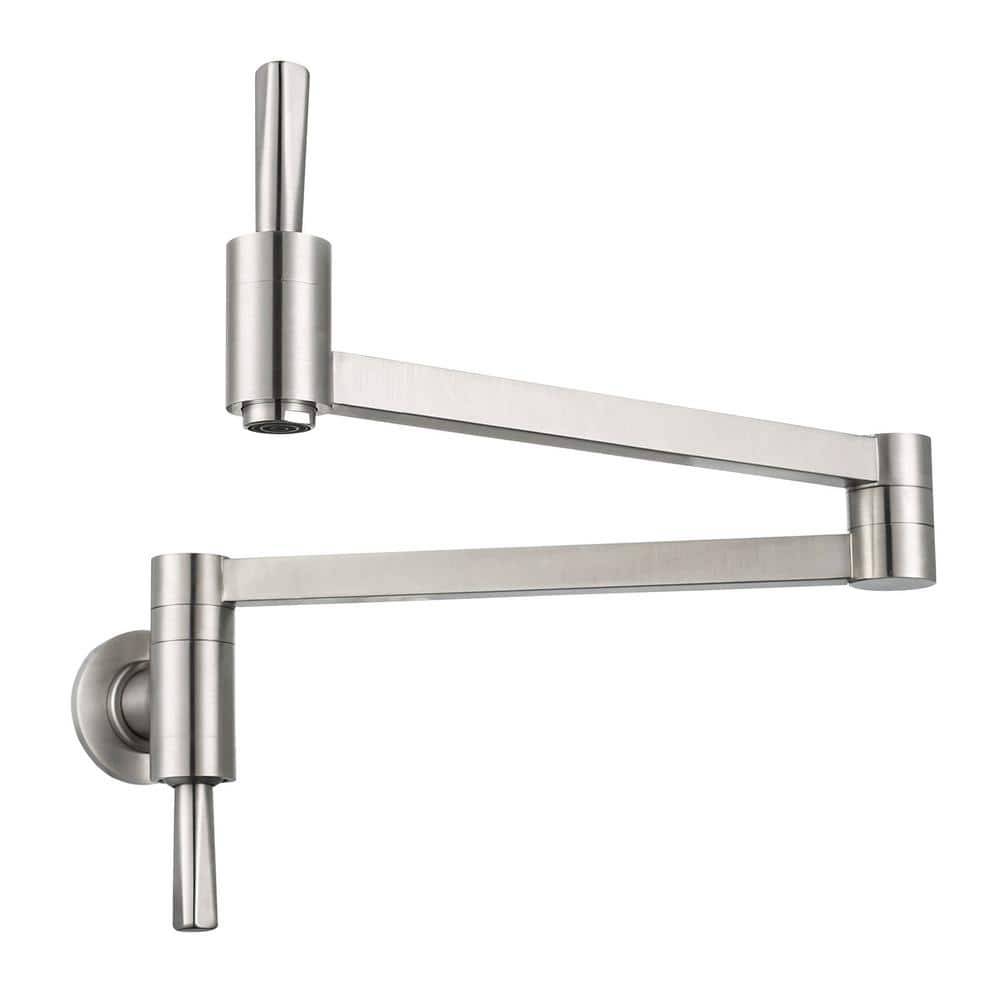 Commercial Wall Mounted Pot Filler Faucet with Lever Handle in Brushed Nickel price history on PriceWatchPro