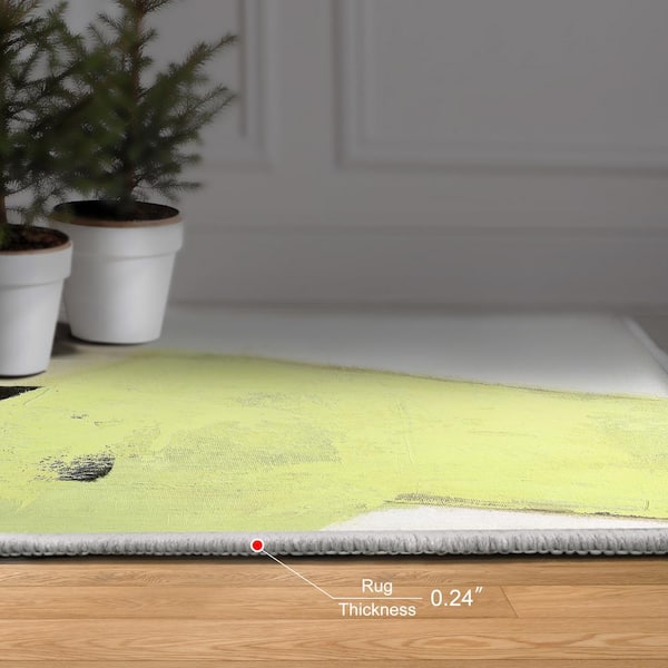 Black and Green 8' x 10' Area Washable Abstract Art Area Rug Power-loomed Heavenly Softness with Non-Slipping Backing