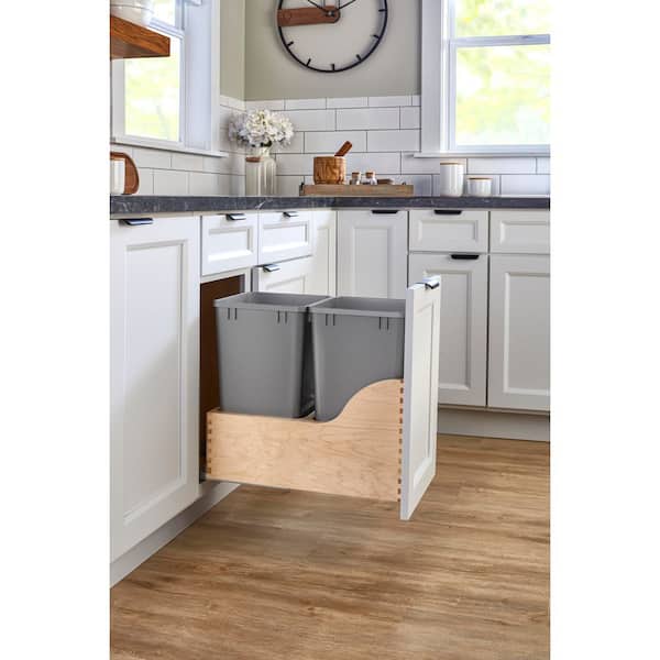 Rev-A-Shelf Wood Pullout Trash/Waste Container w/ Soft-Close