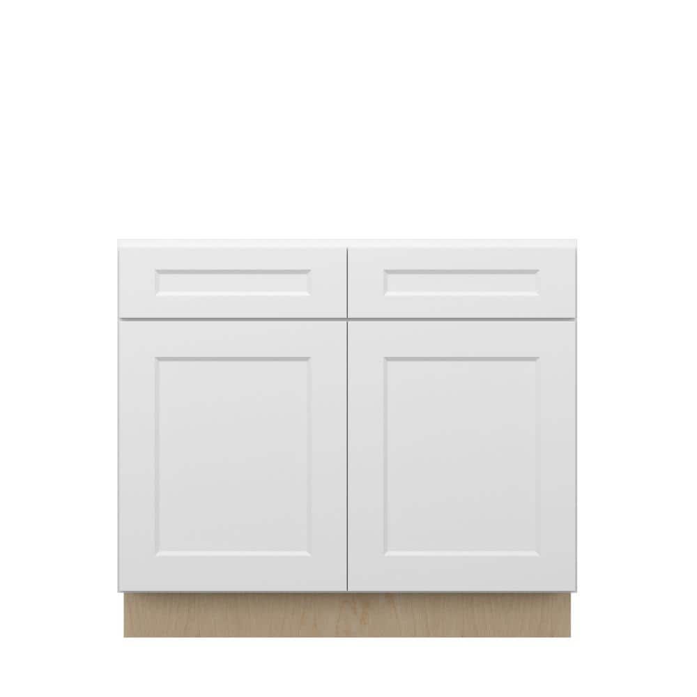 Norfolk Shaker 39 in. W x 34.5 in. H x 24 in. D in Painted White Plywood As