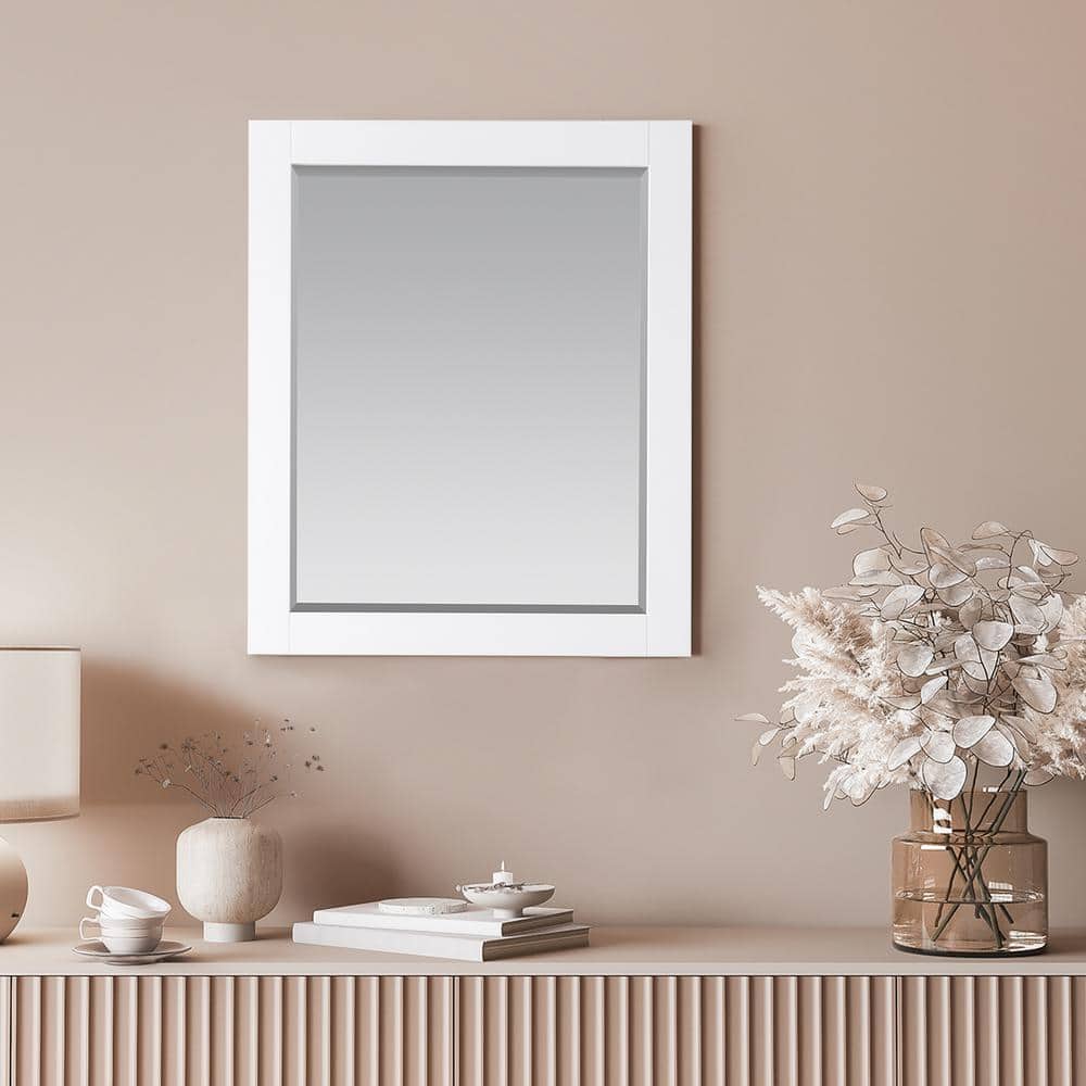 Maribella 36" Rectangular Wood Framed Bathroom Vanity Mirror in Silver