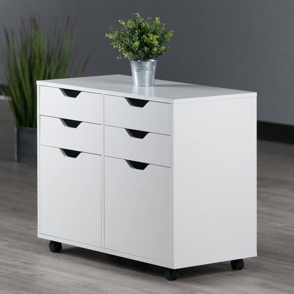 Gymax White 5-Drawer Dresser Storage Cabinet Chest with Wheels for Home  Office GYM07683 - The Home Depot