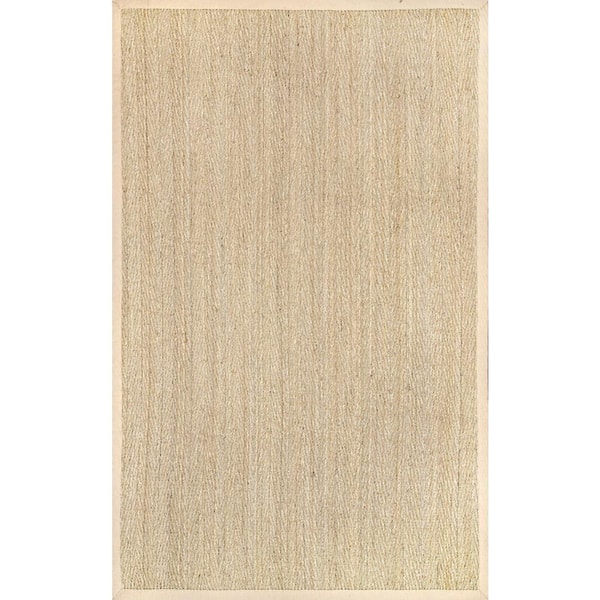 nuLOOM Larnaca Seagrass Herringbone Natural Doormat 2 ft. x 3 ft.  Indoor/Outdoor Patio Area Rug