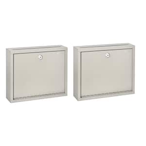 Grey Wall Mountable Large Steel Drop Box Mailbox (2-Pack)