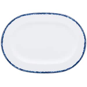 Blue Rill 14 in. (Blue) Porcelain Oval Platter