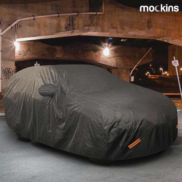 Mockins 190 in. x 75 in. x 72 in. Extra Thick Waterproof Black SUV Car Cover - Heavy-Duty 250 G PVC Cotton Lined