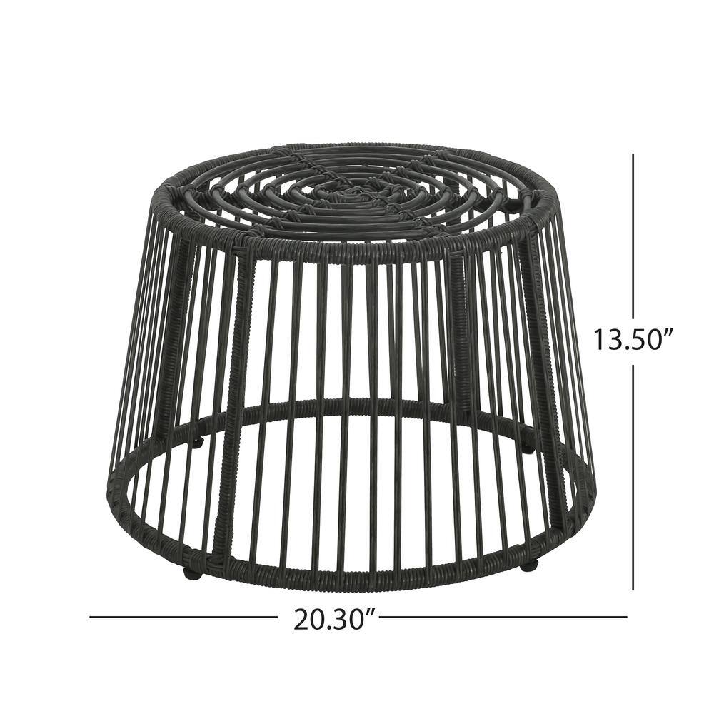 Gray Faux Rattan 2-Person Outdoor Chat Set with Cushions