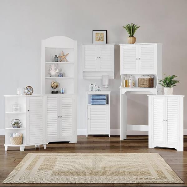 RiverRidge Ellsworth Collection 3-Shelf Corner Cabinet White 