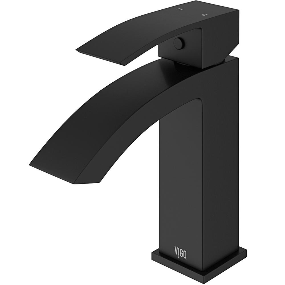 Satro Single Hole 1-Handle Bathroom Faucet in Matte Black