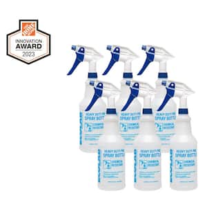 32 oz. Heavy Duty Pro All Purpose Spray Bottle; Leak Proof, Refillable Bottle with Adjustable Nozzle (6-Pack)