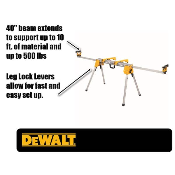DEWALT - 15 Amp Corded 12 in. Double Bevel Sliding Compound Miter Saw w/Blade Wrench, Material Clamp & Compact Miter Saw Stand