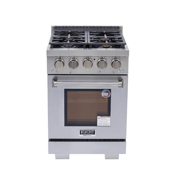 Kucht 24 in. 2.5 cu. ft. 4-Burners Natural Gas Range and Convection ...