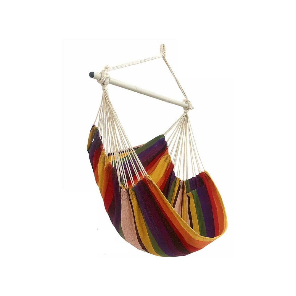4 ft. Hammock Chair Swing Hammock with Anti-Slip Rings in Multi
