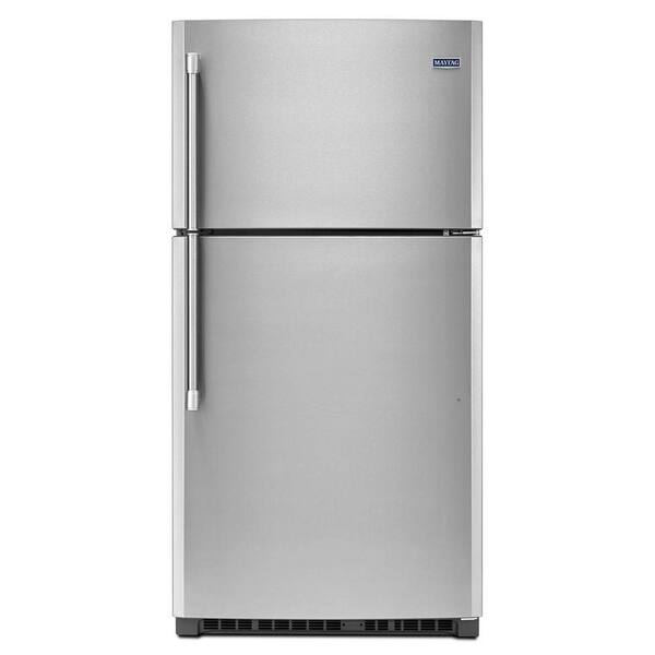 Maytag 21.2 cu. ft. Top Freezer Refrigerator in Monochromatic Stainless Steel