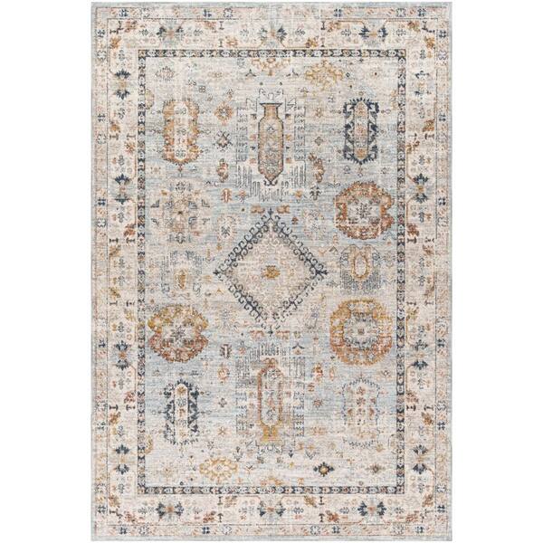 Livabliss Beckham Ice Blue Medallion 7 ft. x 10 ft. Indoor Area Rug ...