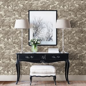 Blyth Brown Toile Paper Strippable Roll Wallpaper (Covers 56.4 sq. ft.)