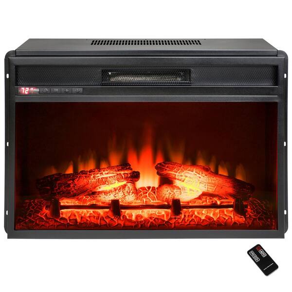 AKDY 23 in. Freestanding Electric Fireplace Insert Heater in Black with Tempered Glass and Remote Control