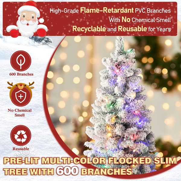[ Dual Color Switch & Timer ] 9 Ft Prelit Christmas Garland Decoration 80  Warm White & Multi Color Change Lights 12 Modes Remote Control 300 Branch