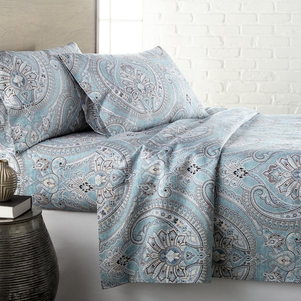 Southshore Fine Linens Pure Melody 4-Piece Aqua Microfiber Full Deep Pocket Sheet Set