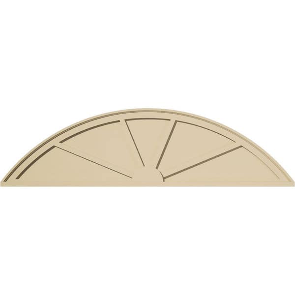 Ekena Millwork 62-in W x 16-1/2-in H x 2-in P Segment Arch 4-SpokeSignature Urethane Pediment, Primed Tan