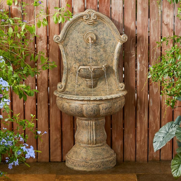 Glitzhome 49.25 in.H Oversized Faux Granite Multi tiered