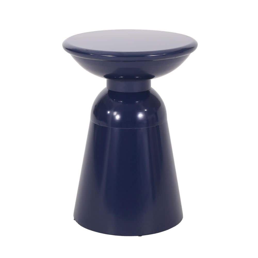 Navy Blue Iron Outdoor Metal End Table for Garden, Patio, Balcony price history on PriceWatchPro