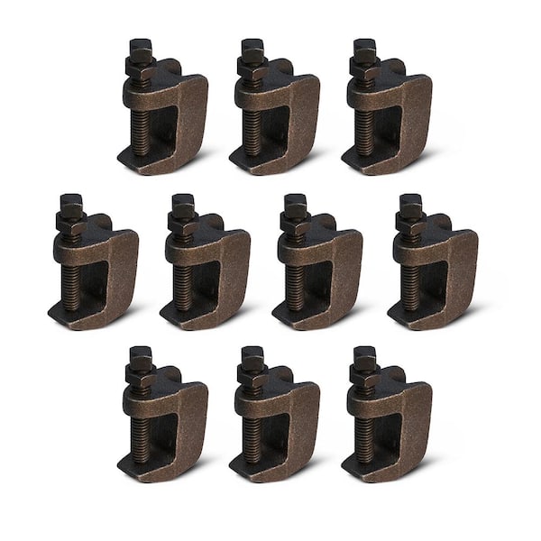 PLUMBFLEX Wide Mouth Beam Clamp for 1/2 in. Threaded Rod in Uncoated Steel (10-Pack)