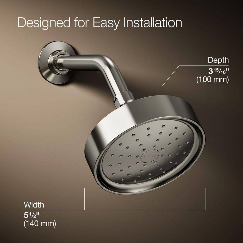 Polished Nickel Single-Function Wall Mounted Showerhead