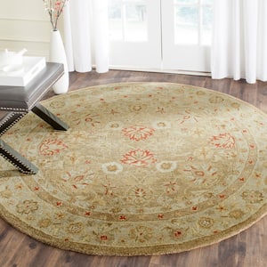 Antiquity Brown/Beige 6 ft. x 6 ft. Round Border Area Rug