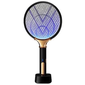 Indoor Rechargeable Electric Mosquito Racket Killer Electric Fly Swatter Cordless Bug Zapper Insects Racket in Black
