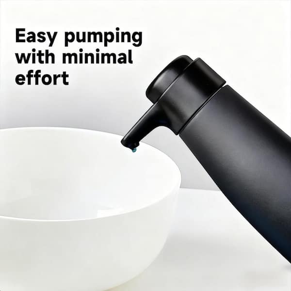 Numhew 15 oz. Matte Black Stainless Steel Liquid Soap Dispenser