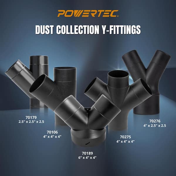 6 in. x 4 in. x 4 in. Y-Fitting Dust Collector for Dust Collection Systems