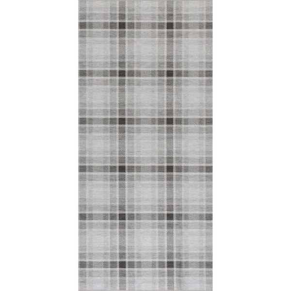 3 ft. x 8 ft. Black Ombre Machine Washable Indoor Runner Rug