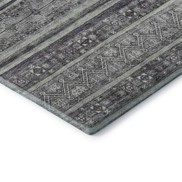 Mayfield Premium Machine Washable Abstract AMF1644 Gray 2 ft. x 3 ft. Area Rug