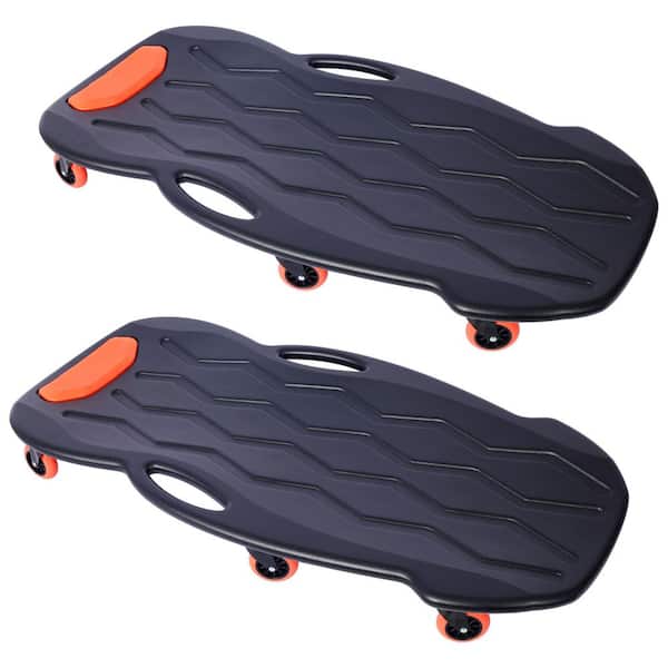 Ami 2 Piece 42 in. Plastic Creeper with Carrying Bag Blow Molded HDPE Body 330 lbs. Capacity ORANGE Dolly