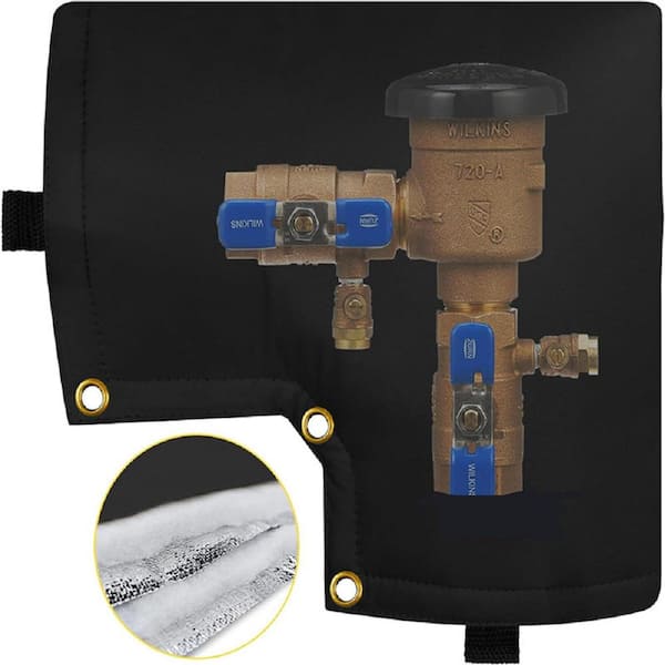 12 in. x 13 in. Outdoor L-shaped Black Water Pipe Frost Cover