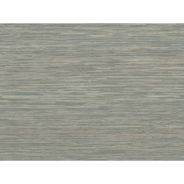 A-Street Prints Batad Green Grasscloth Green Wallpaper Sample