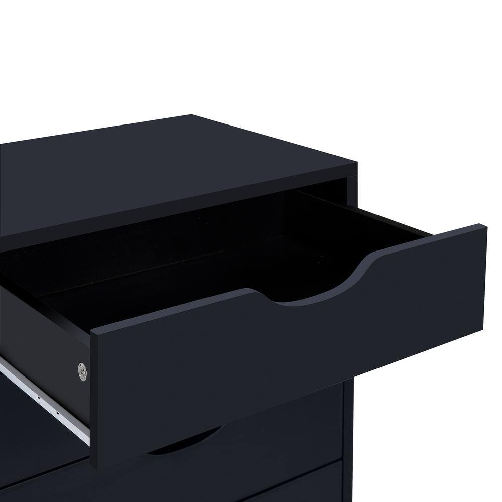 Black Mobile 9-Drawer Water Resistant Office Storage Cabinet
