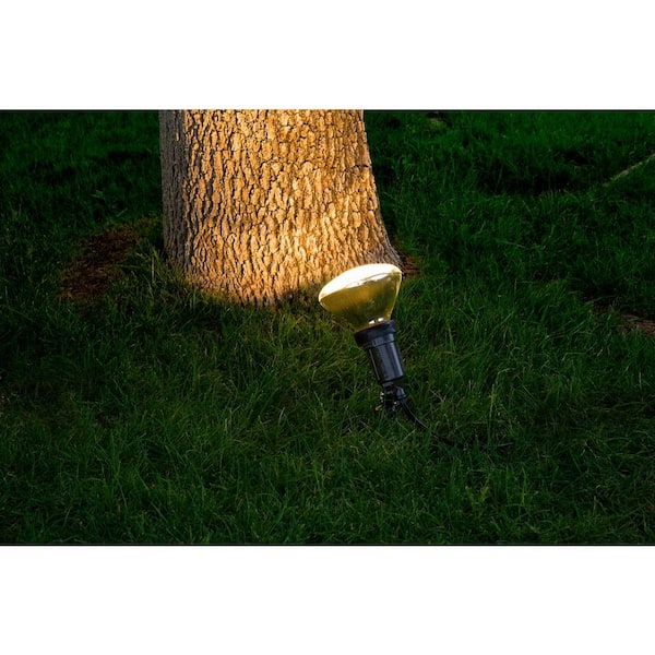 H&A Solid Brass Landscape Spotlight Outdoor Lights with Ground Spike Stand 1 Set