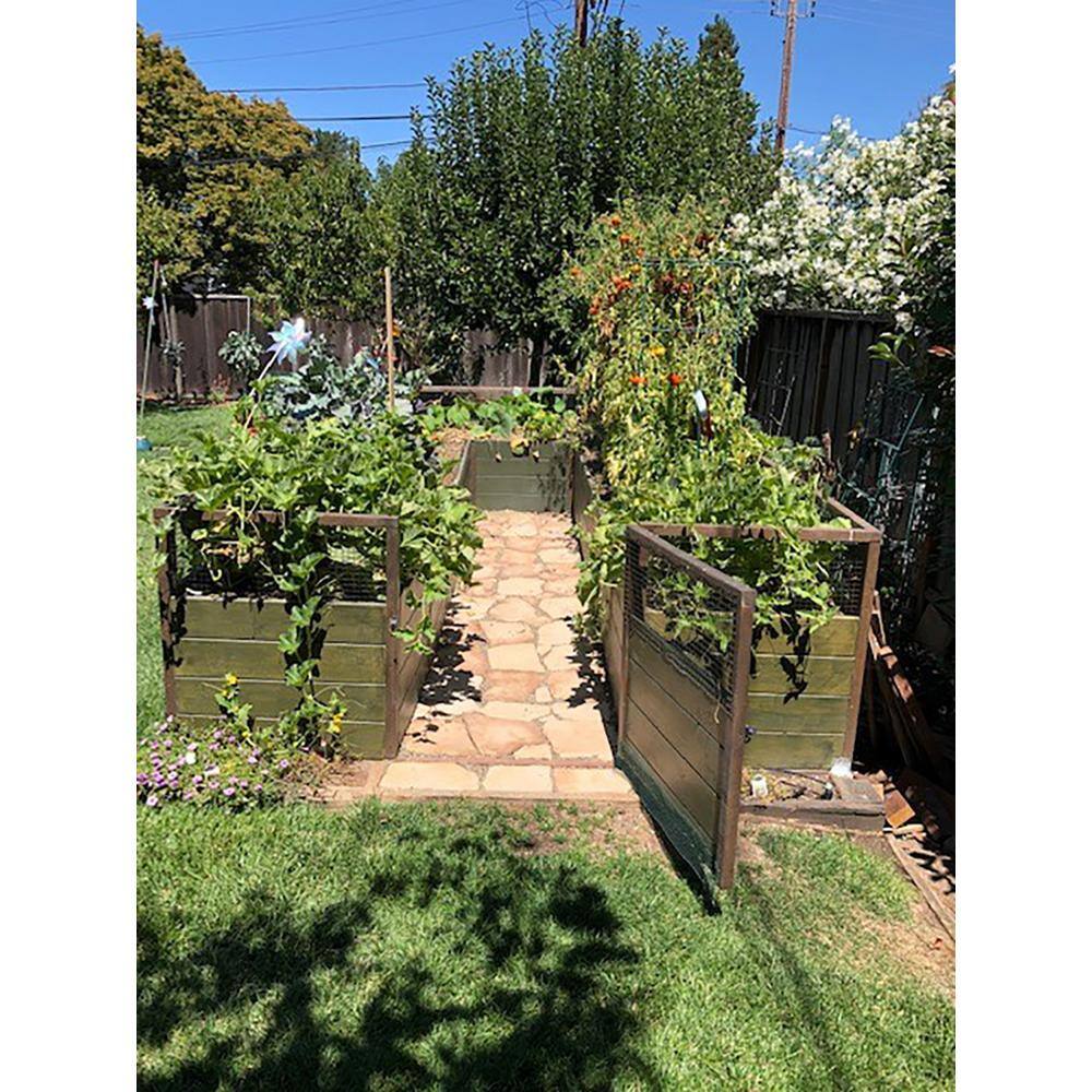 16 ft. Natural Cedar Raised Garden Bed with Mesh Screen