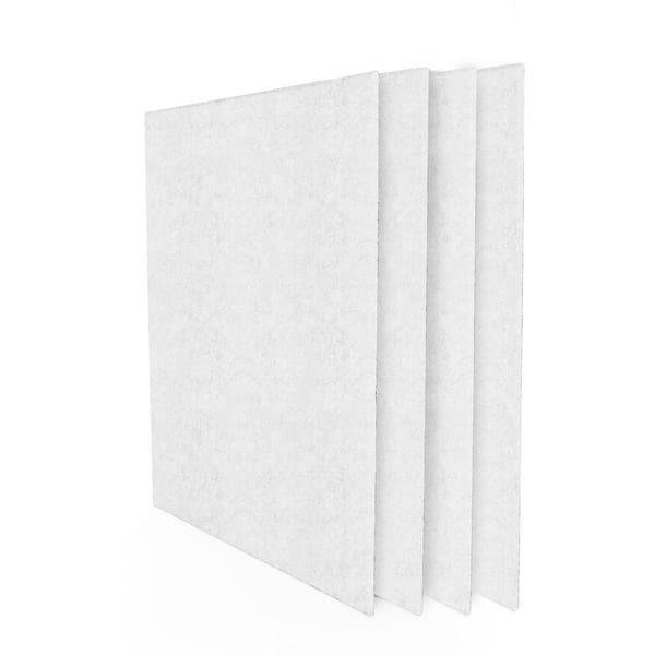 0.35 in. x 15.75 in. x 23.62 in. Fabric Rectangle Self-Adhesive Sound Absorbing Acoustic Panels in White (4-Pack)