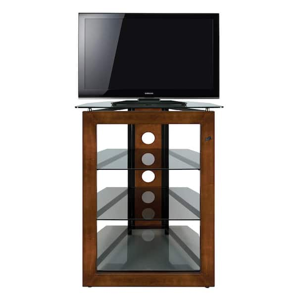 Bell O 27 In Carmel Wood Tv Stand Fits Tvs Up To 32 In With Cable Management At306 The Home Depot