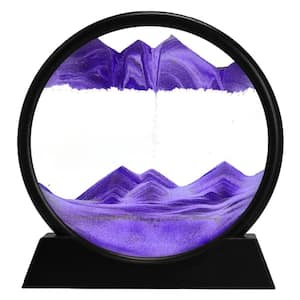 7" 3D Dynamic Sand Art Liquid Motion, Deep Sea Sandscape Tabletop Display, Purple